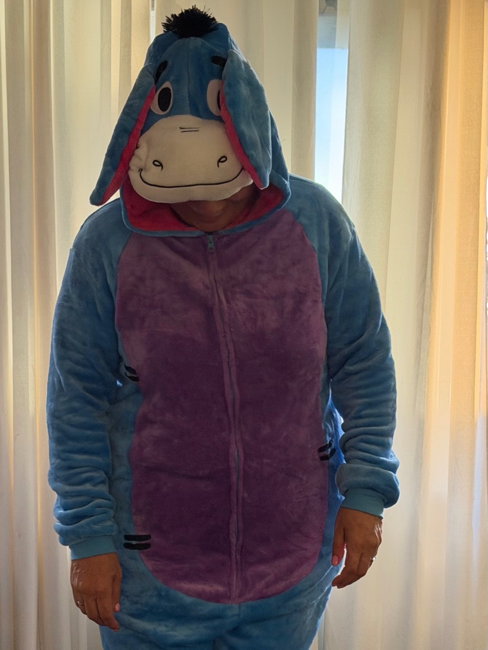 Disney Blue and Purple Plush Eeyore Onesie Pajama Set